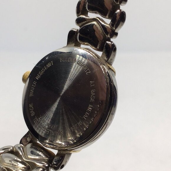 Vintage Bulova Women's Two-Tone Watch with Heart Band and Diamond Accent 98P11 - Picture 13 of 15